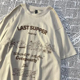 y2k aesthetic personality creative letter printing short-sleeved T-shirt women 2022 summer plus size streetwear y2k