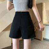 Women Solid Design New Asymmetrical Fashion High Waist Korean Style Ladies Elegant Daily All-match Casual Summer Soft