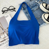 Camisole With Build-in Bras Girls Padded Tank Crop Top Summer Chic Women Soft Stretchy Cami Sleeveless