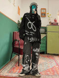 Hip Hop Jeans Woman Vintage Y2k Aesthetic Harajuku Print Denim Pants Women Korean Fashion Wide Leg Jean Trousers