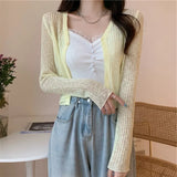 Knitted Cardigan Women Wear Air-Conditioned Sweaters In Summer 2023 New Style Design Minority Short Style