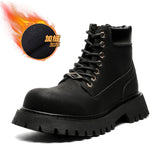 Zingj Men's Thick Platform Increased British Wind Winter Velvet High Top Motorcycle Cargo Ankle Boots