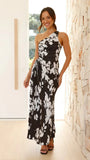 Zingj Spring And Summer Elegant Folding Dress Single Shoulder Waist Hollow Dress