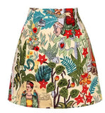 Y2K Summer Mini Skirts Women Harajuku Pencil Beach Streetwear Vintage Black Floral Print Short A Line Skirt Falda