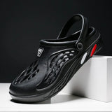 Summer New Men's Hole Shoes Breathable Beach Shoes Outdoor Half Drag Bag Head Personality Cold