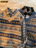 Aesthetic Vintage Streetwear Pull Femme All Match Casual Korean Fashion Knitted Vest Japanese V Neck Sleeveless Sueter