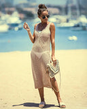 Knitted Beach Dress Beach Cover up Crochet Tunic Beach Pareo Beach Praia Cover Salida de Playa Beachwear Cover