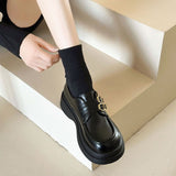 Leather Shoes Women's British Wind Network Red Explosion High-End Feeling With Thick-Soled Leuk-Fowl One-Legged Mary Jane Single