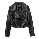 Autumn Winter Women Biker Coat Soft Faux Leather Jacket Black Green Moto Jacket Street Punk Outwear Slim PU Basic