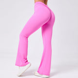 Zingj Hip Yoga V Waist Bell Bottom Pants Fitness Exercise Wide Leg Micro La High Waist Fast Drying Yoga Pants 43210-Outfit