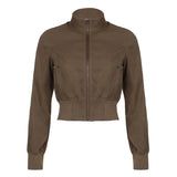 Waist Zipper Jacket Jacket Woman 2025 Autumn Fashion Casual New Top
