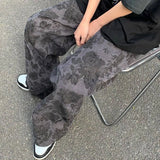 Retro Printed Flowers Corduroy PantsOutfit