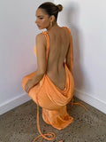 backless maxi dress women summer spaghetti strap slim dress female long club party beach dress vestido
