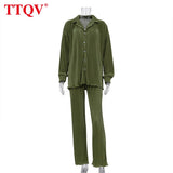 Beige Pleated Wide Leg Women's Pants 2021 Fashion Loose Office Wide Trousers Pants Ladies Elegant Full Length Palazzo