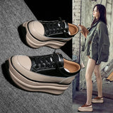 Zingj Heightened Sports Shoes Girls 2023 Spring New Fashionable Muffin Thick-Soled Small White Shoes Students Wear Breathable Casual