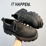 Zingj Platform Derby Shoes Male Advanced Black Leather Shoes British Commuter Business Shoes