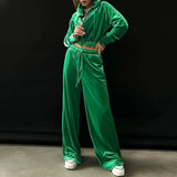 Spot 2025 Autumn And Winter New Ladies Fashion Hoodie Golden Velvet Sports Casual Pants