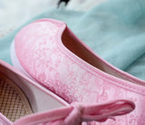 Zingj Shoes Round Head Woven Brocade Ming Made Ancient Style Ancient Costume Flat Shoes Summer Women's Single