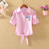 Top Summer Women Casual Tops Short Sleeve Embroidery White Top Blouses Shirts Sexy Kimono Loose Beach Shirt Blusas