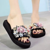 Slippers Casual Outside Women 2019 Fashion Female Ladies Flip Flops Footwear Beach Flat Shoes Low Heel 3cm SIZE