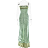 Sequin Strapless Sheer Maxi Dress-Outfit