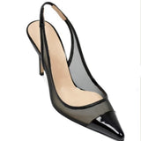 Ziran's New Fine Back Empty Single-Shoe Women 2025 Summer Buckle With Net Tips Sexy High