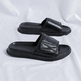 Summer New Leather Sandals Men's Summer Casual Slippers Popular Outside Wear Dual-Purpose Beach Shoes