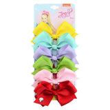 Pieces/Set JoJo Bows Jojo Siwa Rainbow Printed Knot Ribbon Bow For Girls Handmade Boutique Hair Clip Children Hair