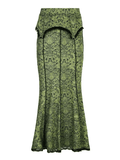 Vintage Mermaid Patchwork Printed Maxi Skirt- Outfit