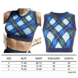 Sweater Vest Women Black Sleeveless Plaid Knitted Crop Sweaters Casual Autumn Preppy Style 2020 tops V Neck