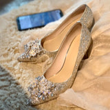 Engagement Main Wedding Shoes 2025 New Spring And Summer Crystal Lily Wedding Bridal Shoes High