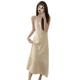 Knitted Sling Vest Dress Women's Summer 2025 New Feeling Inside The Seaside Dress