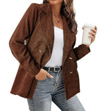 Jacket Sexy V Neck Small Suit Jacket Autumn New Women blazer Slim Solid Color Long Sleeves Coat Elegant Office Lady