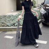 Drag Skirt Sunscreen Skirt 95Cm Female Large-Size Cake White Skirt Large Skirt Umbrella Skirt Wrinkled