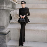 2025 Autumn New Women's Temperament Glazed Folded Long-Sleeved
