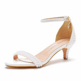 Cm Light Mouth With Low Heel High Heel Gold Pearl Wedding Dress Bridal Banquet