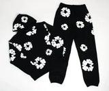 Chaochao Foam Print Loose Sweater Y2K Hip Hop Street Pullover For Men And