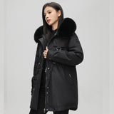 One Dress Three Wear Cotton Pie To Overcome The Disassembly Female Long Style 2024 Winter New Waist Slim Cotton-Padded Clothes-Outfit