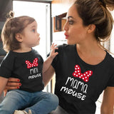 Mini&Mama Mouse T-Shirt Family Matching Clothes Summer Fashion Cotton Tops Mother and Daugther Family Looks
