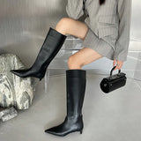 New 2025 New Pointed Thin White High Tube Knight Boots But Knee Sleeve Fashion