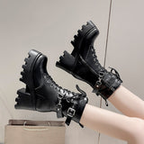 Size 35-422025 Spring New Thick-Bottomed Martin Boots Raised High-Pine Cake Bottom Locomotive