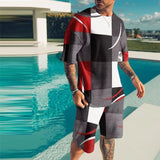 Short Sleeve O-Neck Tees And Shorts Outfit Letter Printing Tracksuits Casual Men 2 Piece Set 2021 Streetwear Mens