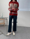 Half Zip Christmas Knit Pullover- Outfit