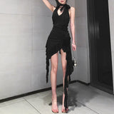 2023 Spring And Summer Women's New Trend Fashion Pure Color Sexy Bare Back Hanging Neck
