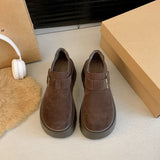 Cake Bao Head Thick-Soled Birken Shoes Women 2025 Plus Velvet Small Man Height To Keep Warm Haired Shoes Cotton Shoes Plus