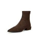 Skinny Boots Women 2025 New Autumn And Winter Fashion After Thin Zipper Bare Boots Flat Bottom French Sharp-Headed Short