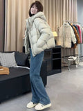 Soft Waxy Puff Down Jacket Women's Short Winter 2024 New Thick Small White Duck Down Bread Coat Tide-Outfit