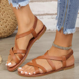 Zingj Sandals Summer 2024 Plus Size One Word Buckle Simple Wear Casual Beach