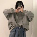 Women Autumn Winter Trendy Korean Style Simple Casual Ulzzang High Quality Streetwear Soft Loose Solid Womens