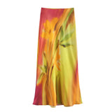 2025 Summer New Satin Print Top 8690161 Dress 8505157 Straight Tube